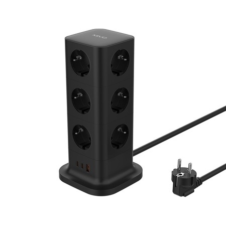 Многофункциональная розетка-стойка Mivo MС-412 12 розеток+1 USB+ 2 Type-C